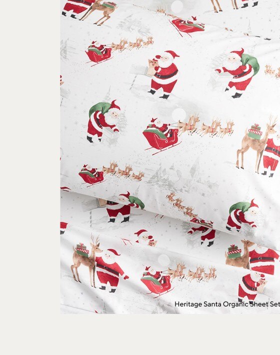 Heritage Santa Organic Sheet Set & Pillowcases